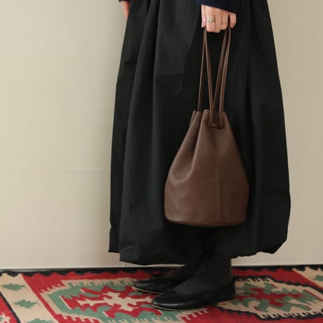 UNISEX / ''LINKS'' ORIGINAL / LEATHER DRAWSTRING BAG (中)