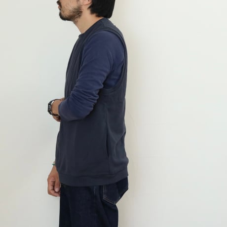 UNISEX / SPINNER BAIT / リブクルーネックベスト ミニ裏毛 / 127MU