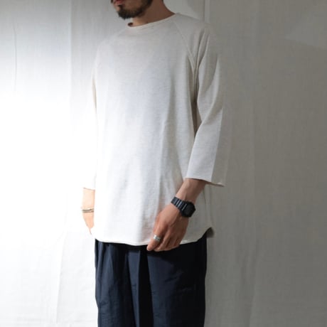 UNISEX / SPINNER BAIT / ラグランクルーネック 七分袖 ミニ裏毛 / 101MU