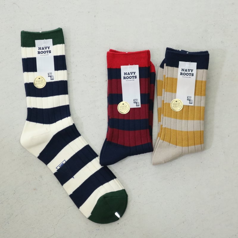 NAVY ROOTS / リブボーダーソックス / NR-SC23-02-4 | LINKS
