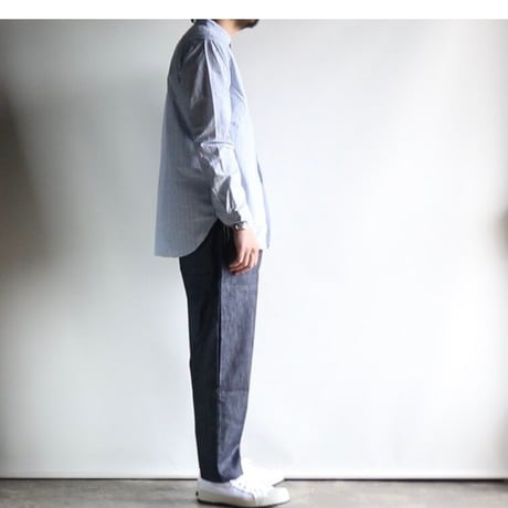 FOB FACTORY / STRIPE BAND COLLAR SHIRT / F3488