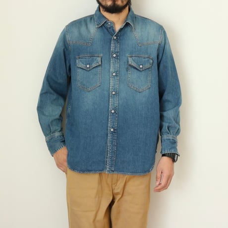 FOB FACTORY / DENIM WESTERN SHIRT / F3506
