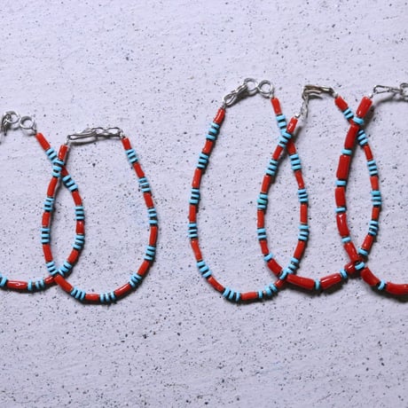 UNISEX / Coral&Turquoise ブレスレット