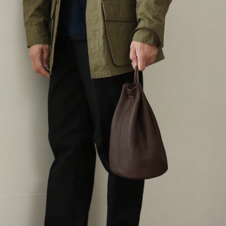 UNISEX / ''LINKS'' ORIGINAL / LEATHER DRAWSTRING BAG (大)