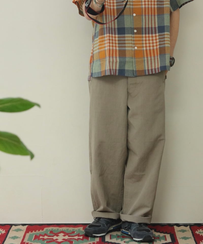 CRANK PROJECTS　ファットパンツ　ブラウン　38 CRANK PROJECTS クランクプロジェクツ｜綿ギャバ ファットパンツ