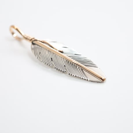 ナバホ族 Harvey Mace / 12KGF イーグルフェザー ペンダント / -M-