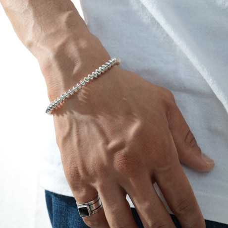 UNISEX / "RIVER MAIL'' Jewelry / ソロバンシルバービーズ ブレスレット