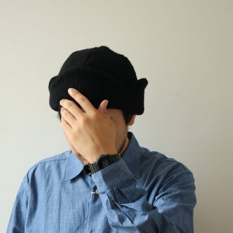 UNISEX / cableami / Recycle WOOL FLIGHT W/CAP with Earflap (Pile Stitch) / 010-23AW