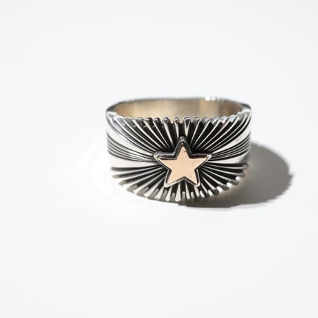 UNISEX / ナバホ族 Pat Bedonie / 1/2'' 14K スターバースト リング