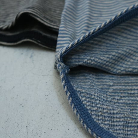 UNISEX / SPINNER BAIT / ラグラン五分袖 先染めヘンプボーダー / 1011HB