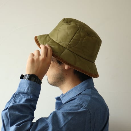 UNISEX / cableami / MILITARY QUILT BUCKET HAT / 021-23AW