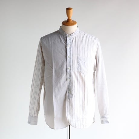 FOB FACTORY / CRAZY STRIPE BAND COLLAR SHIRT / F3465