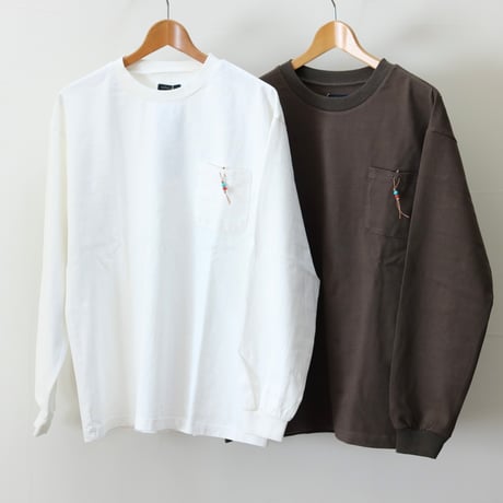 modem design / L/S インディアンビーズポケットTEE / M-2410252