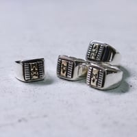 UNISEX / ナバホ族 Bruce Morgan / 1/4 14K チゼル プレーン バ