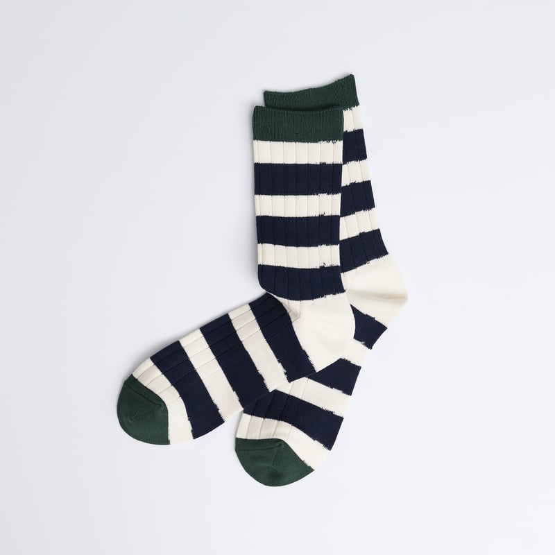 NAVY ROOTS / リブボーダーソックス / NR-SC23-02-4 | LINKS
