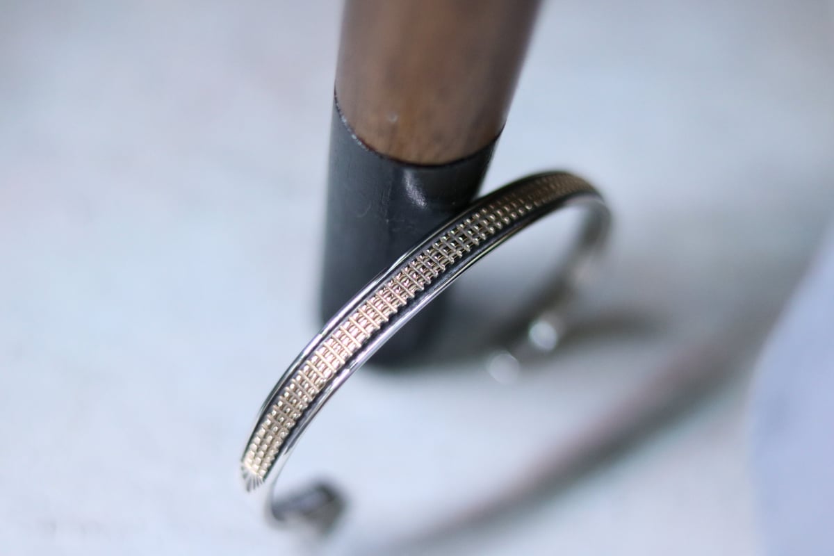 Bruce Morgan ナバホ 14Kゴールド コーンロー バングル RIVER MAIL企画】ナバホ族 Bruce Morgan 1/4