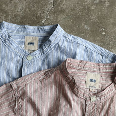 FOB FACTORY / STRIPE BAND COLLAR SHIRT / F3488