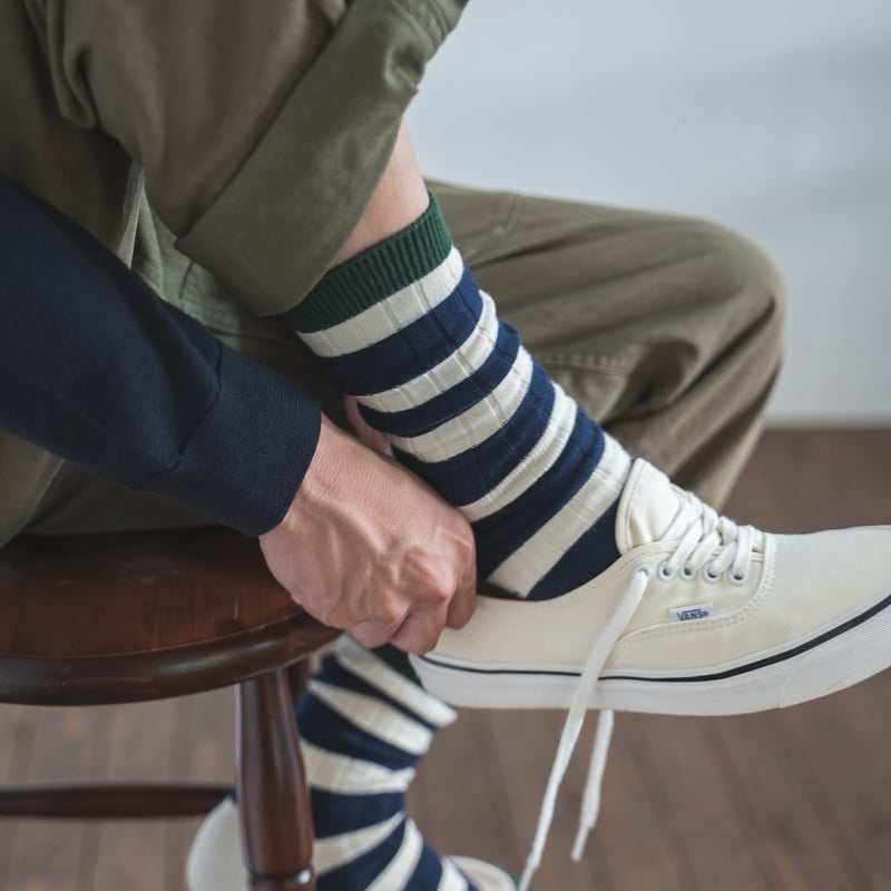 NAVY ROOTS / リブボーダーソックス / NR-SC23-02-4 | LINKS