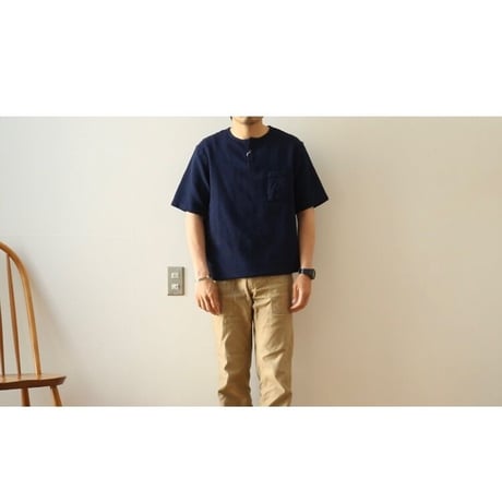 FOB FACTORY / INDIGO WAFFLE-T / F3493