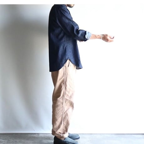UNISEX / FOB FACTORY / DENIM BAND COLLAR SHIRT / F3470