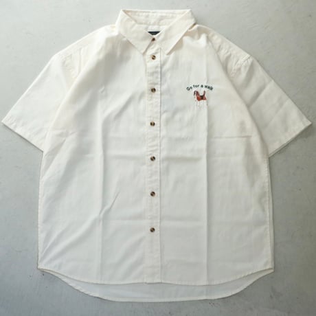 UNISEX / modem design / ONE POINT EMBROIDERY CHAMBRAY SHIRTS / M-2401459