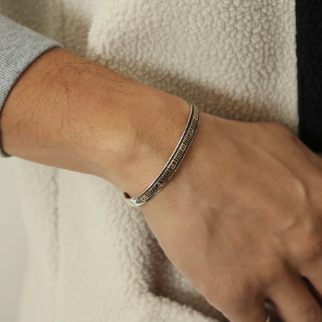 UNISEX / ナバホ族 Bruce Morgan / 1/4'' 14K サークル+ストライプ バングル
