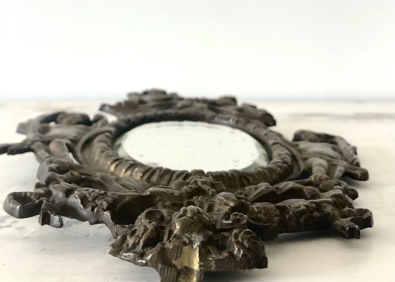 アンティーク　19世紀フランス 美人画　装飾額縁　湾曲ガラス アンティーク 19世紀フランス 美人画 装飾額縁 湾曲ガラス フランス