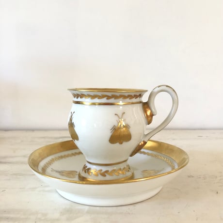 ●アンティーク●白磁器カップソーサー●パリ窯 ●はち①