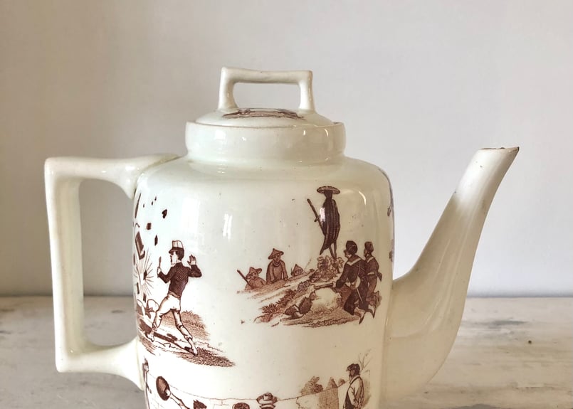 リュネヴィル フランス アンティーク ティーポット 美術品