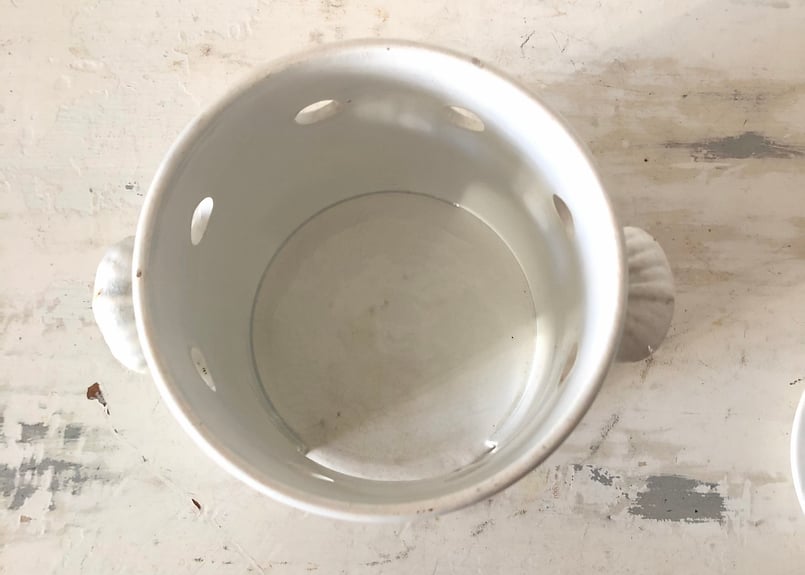 ○アンティーク○カップティザニエール○白○クレイユエモントロー