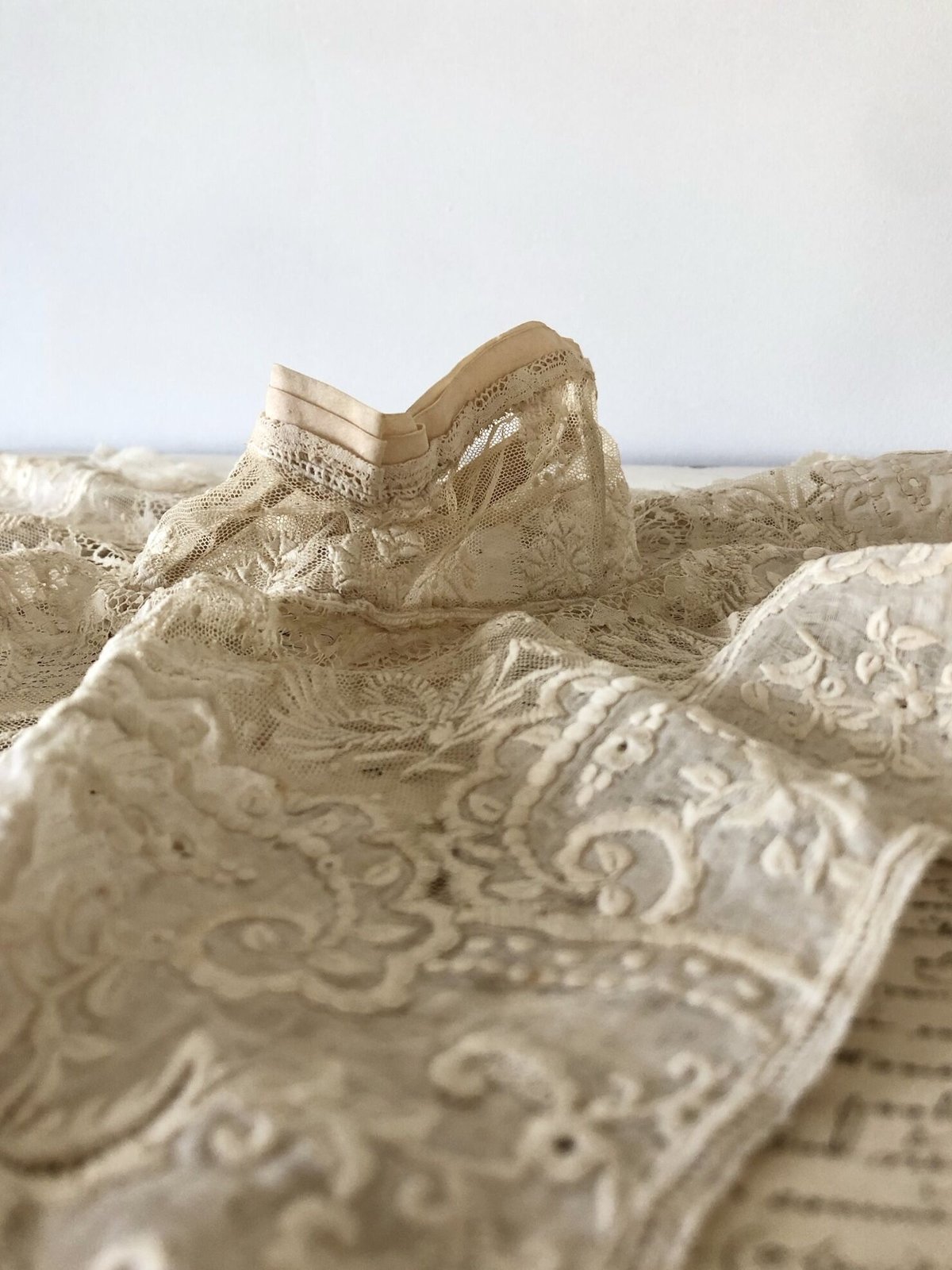 フランスアンティーク メルスリー 希少】蝶と天使のファブリック 19