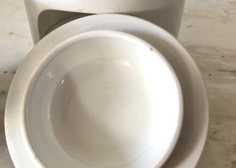 ○アンティーク○カップティザニエール○白○クレイユエモントロー