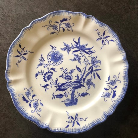 1930年サルグミンヌ花リムプレートB フランスアンティークプレート皿