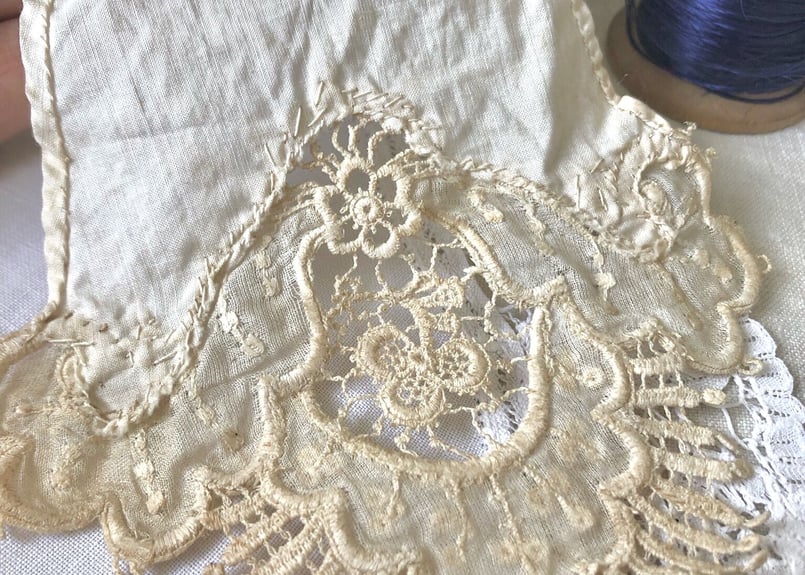 ○アンティーク○タイ○レース刺繍○クリームベージュ | Vintage Lover