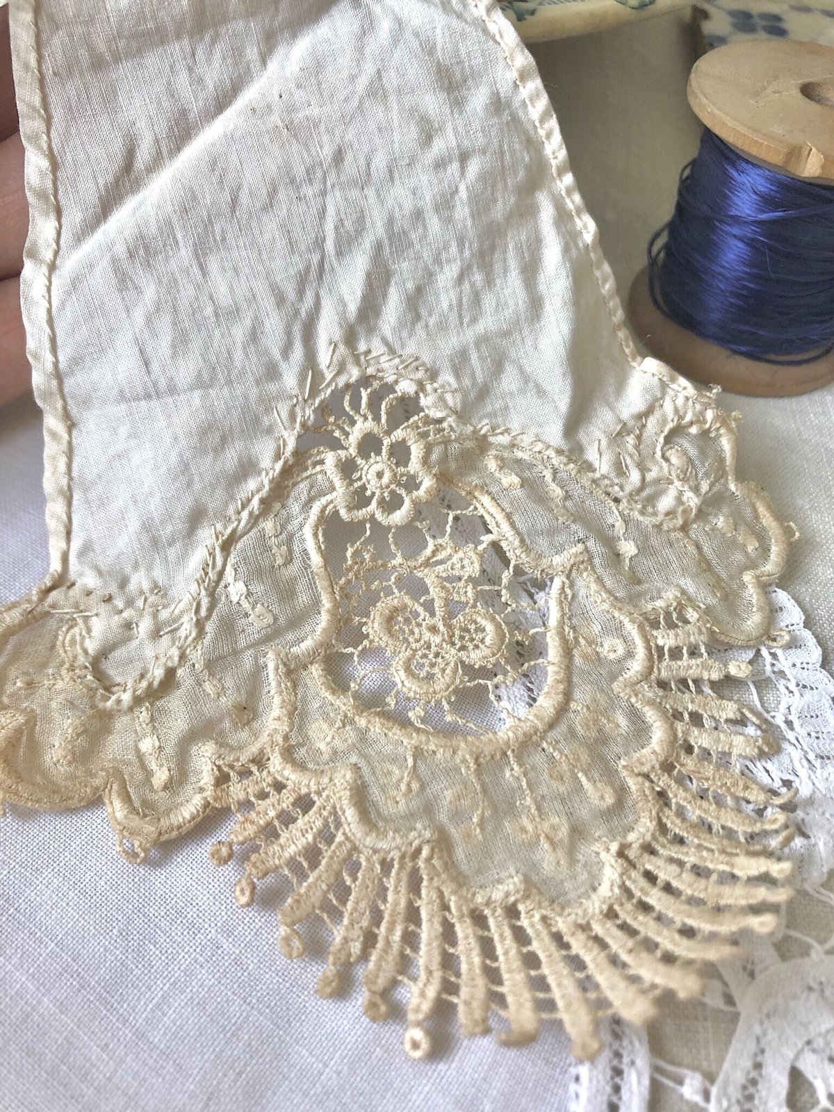 アンティーク ピーニャレース 極薄オーガンジー シャンパンベージュ