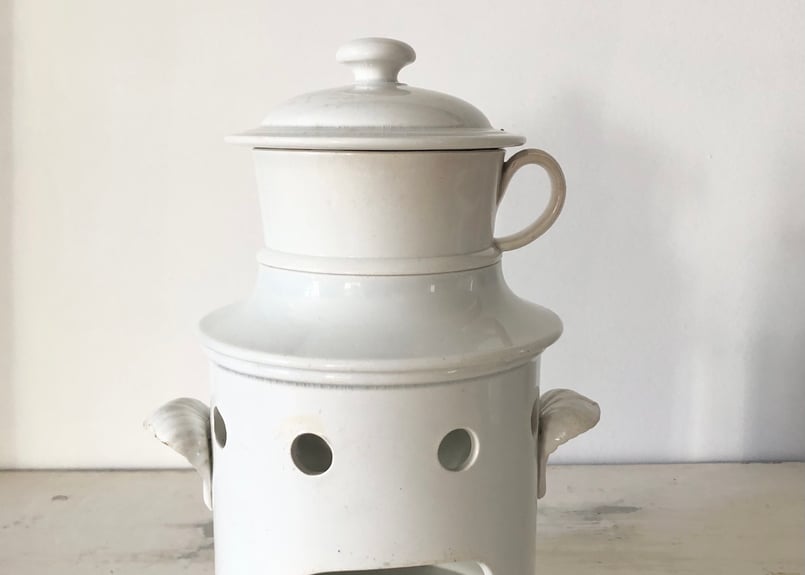 ○アンティーク○カップティザニエール○白○クレイユエモントロー