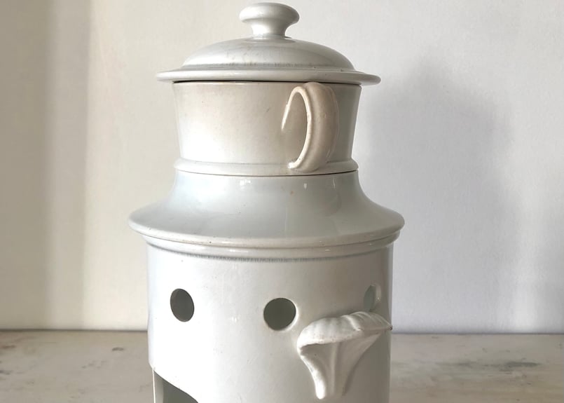 ○アンティーク○カップティザニエール○白○クレイユエモントロー