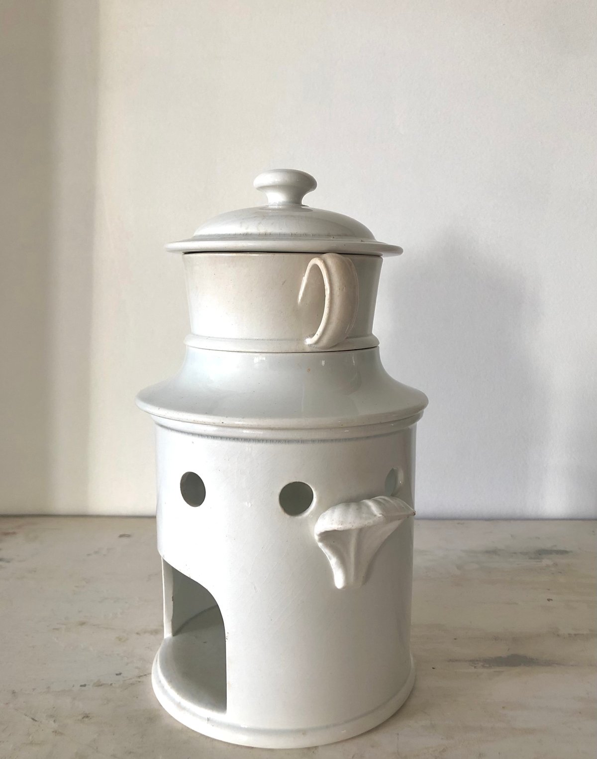 ○アンティーク○カップティザニエール○白○クレイユエモントロー