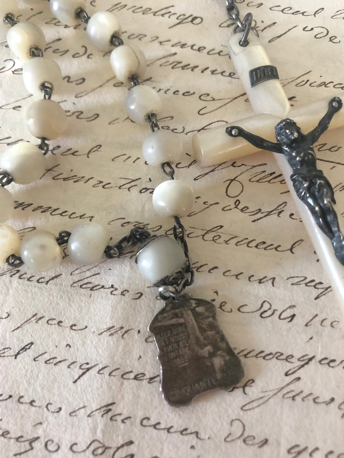 ○アンティーク○シャプレ○ロザリオ○白蝶貝ケース付 | Vintage