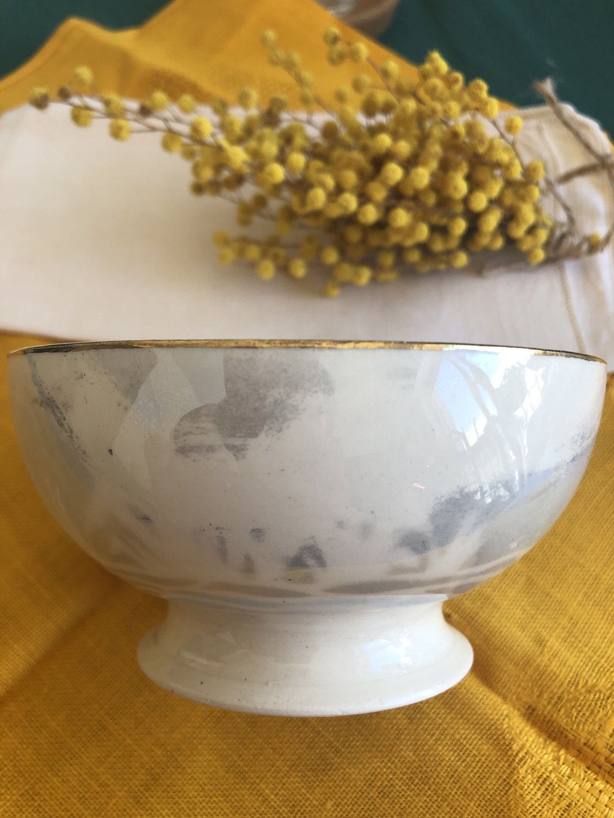 フランス バドンヴィレー アンティーク ボウル サラディエ 花柄 ミニローズ フランス バドンヴィレー アンティーク ボウル サラディエ 花柄