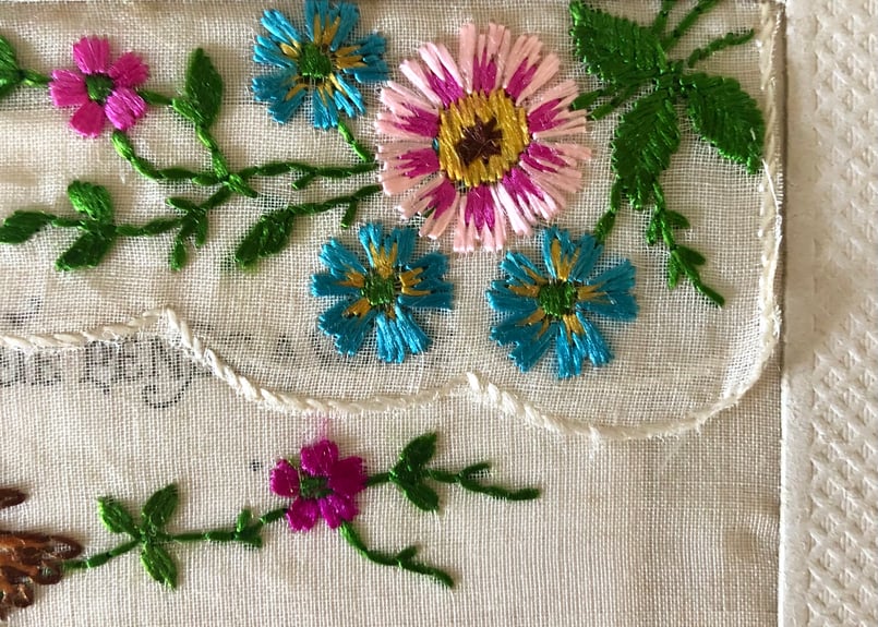 アンティーク イタリア ニードルワーク 花葉盛上刺繍フィレレース ラージクロス アンティークリネンテーブルクロス フランス ニードルレース