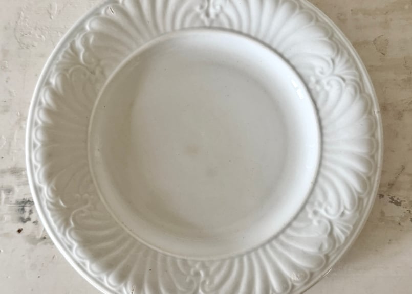 ○アンティーク○デザート皿20cm○クレイユエモントロー ○ロカイユ