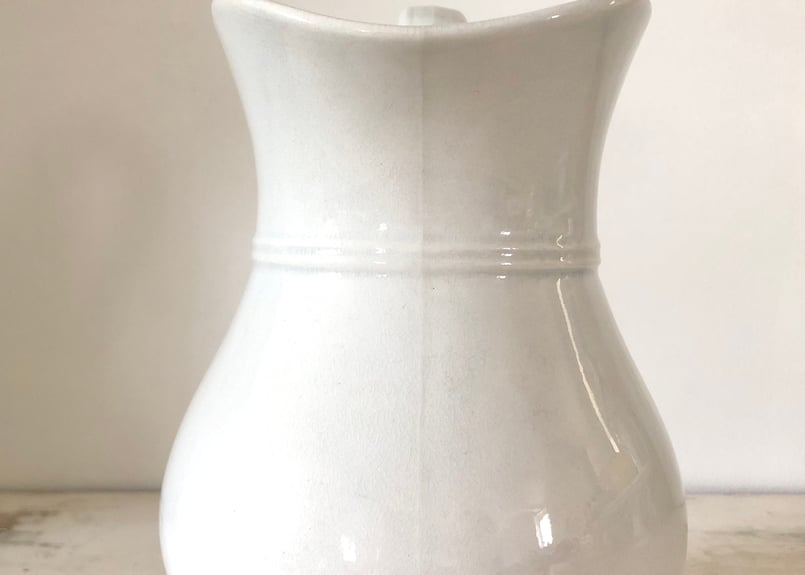 フランスアンティークショワジールロワ白ピシェピッチャー花瓶美品