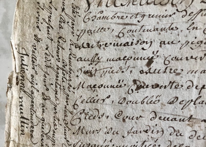 ○アンティーク18世紀○フランス古文書○9ページ⑤【難あり ○アンティーク18世紀○フランス古文書○9ページ⑤【難あり