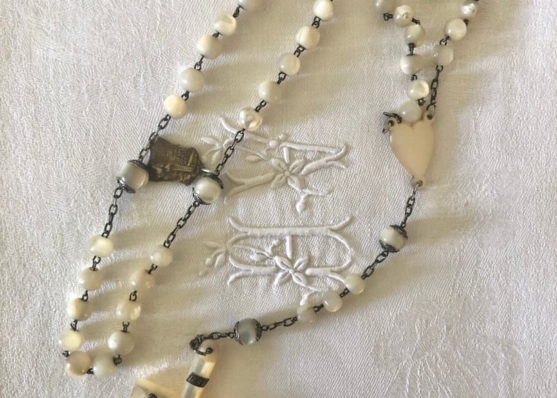 ○アンティーク○シャプレ○ロザリオ○白蝶貝ケース付 | Vintage
