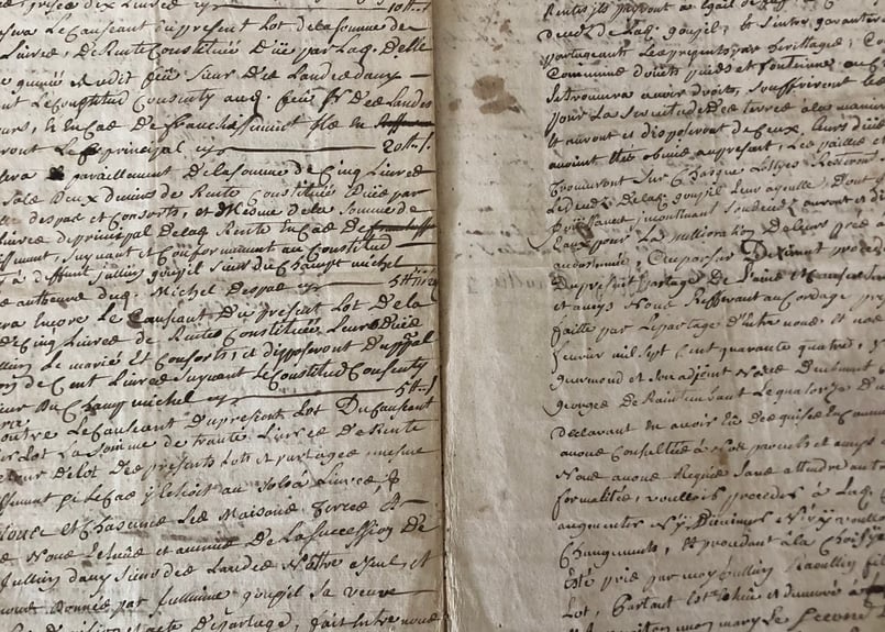 ○アンティーク18世紀○フランス古文書○9ページ⑤【難あり ○アンティーク18世紀○フランス古文書○9ページ⑤【難あり