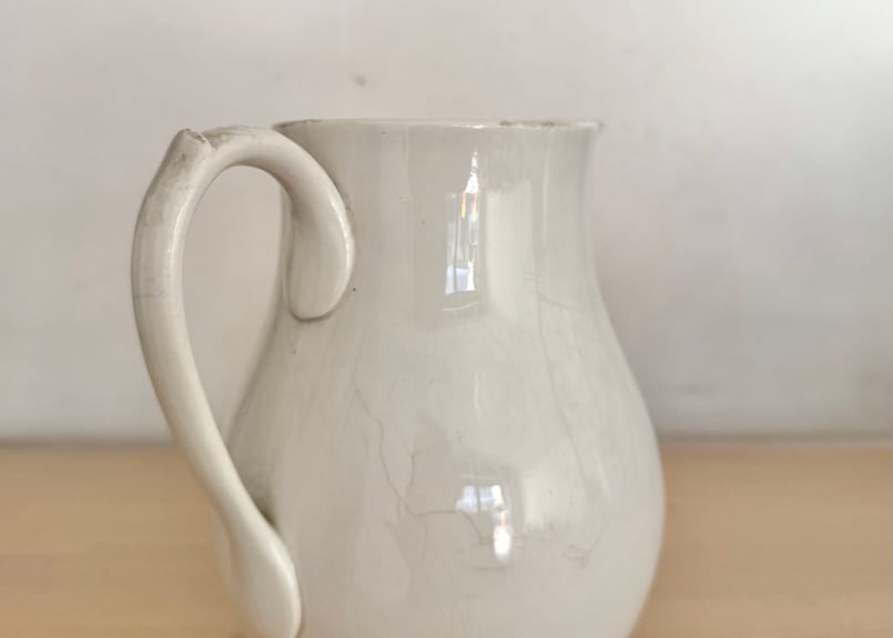 国内着払い発送】○アンティーク○ピシェ/水差し○リュネヴィル○白