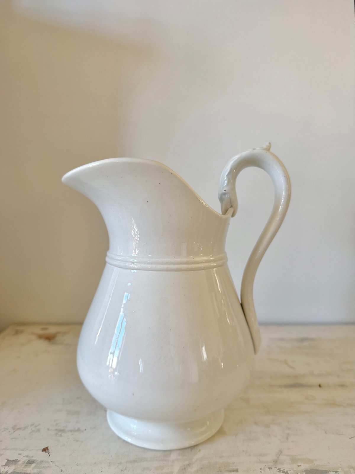 【美品】フランスアンティーク　リモージュ　白　ピシェ　水差し　変形オクトゴナル ○アンティーク○ピシェ/水差し○窯元不明○白 | Vintage Lover