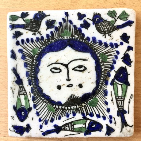 アンティーク タイル お茶室 2点 手描き クロスステッチで楽しむ