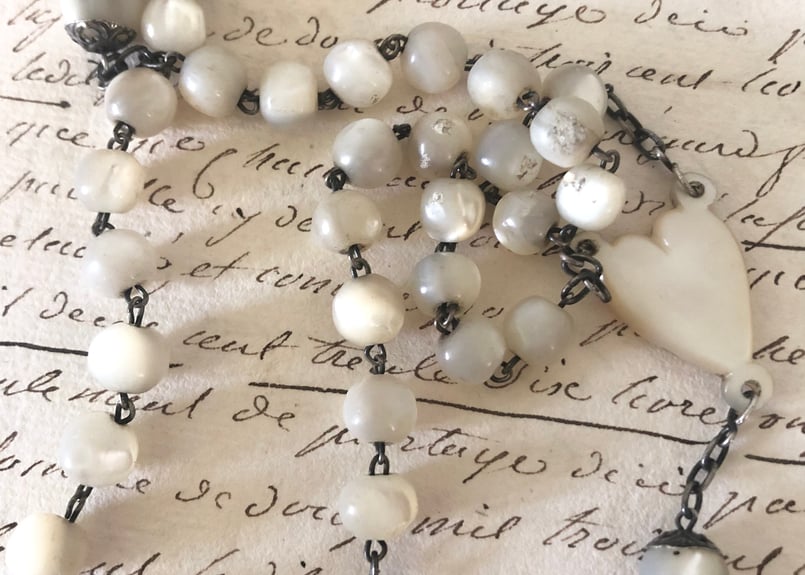 ○アンティーク○シャプレ○ロザリオ○白蝶貝ケース付 | Vintage